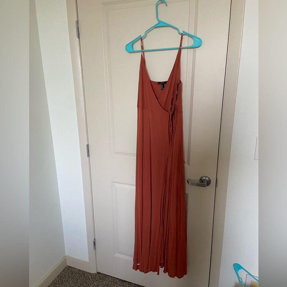 Rust Maxi Wrap Dress